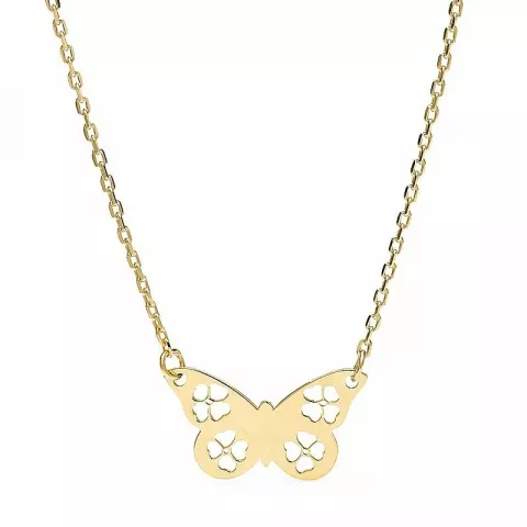 Schmetterling Anhänger mit Halskette aus 9 Karat Gold