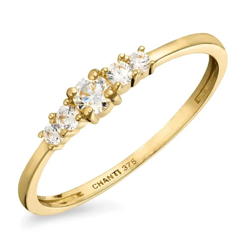 eng weißem Zirkon Ring aus 9 Karat Gold