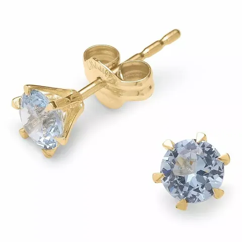 Runden Solitärohrstecker in 9 Karat Gold mit
