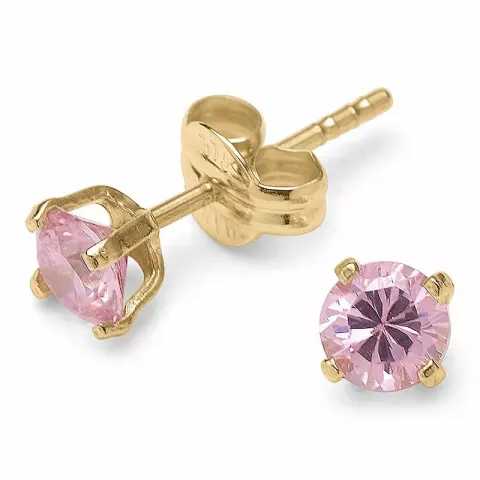 Bezaubernder runden ohrstecker in 9 karat gold mit zirkonen