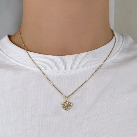 Herz Lebensbaum Anhänger aus 9 Karat Gold
