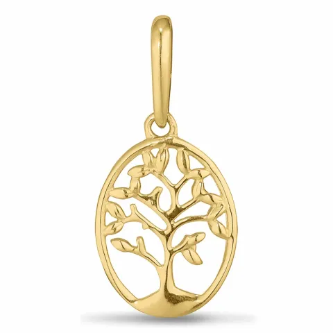 ovaler Lebensbaum Anhänger aus 9 Karat Gold