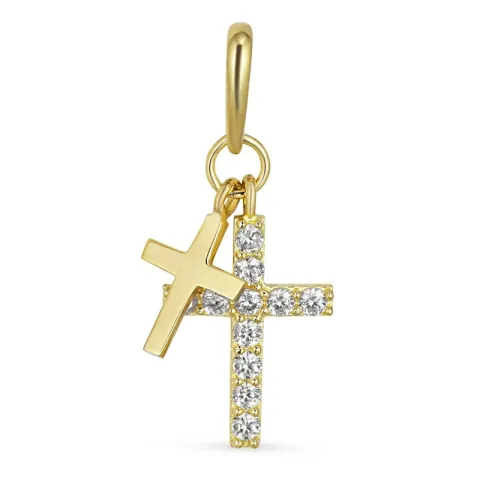 Kreuz Zirkon Anhänger aus 9 Karat Gold