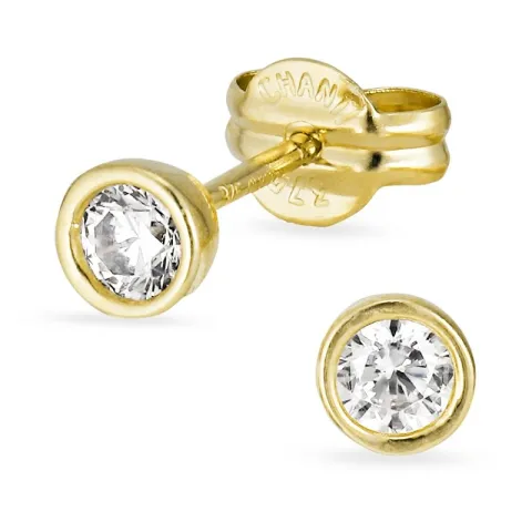 3 mm Ohrstecker in 9 Karat Gold mit Zirkon - Gold Collection