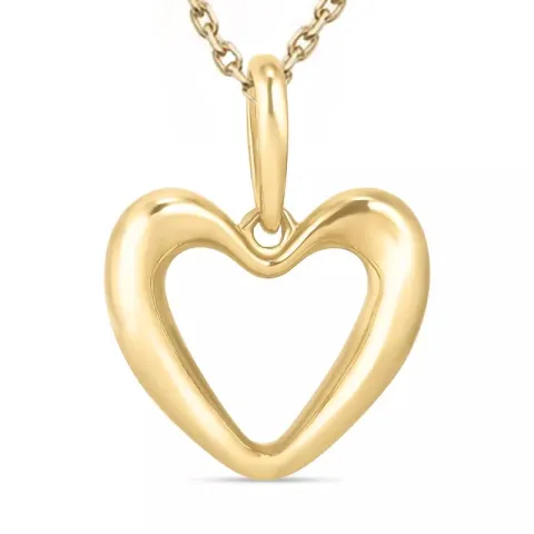 Herz Halskette aus vergoldetem Sterlingsilber und Anhänger aus 9 Karat Gold - Gold Collection