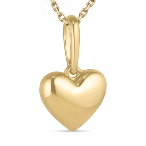 Herz Halskette aus vergoldetem Sterlingsilber und Anhänger aus 9 Karat Gold