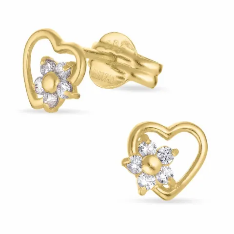 Herz Ohrringe in 14 Karat Gold mit 