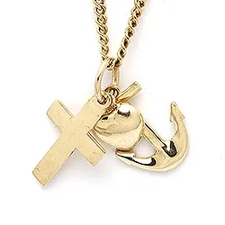 Kollektionsmuster Glaube-Hoffnung-Liebe Anhänger aus 14 Karat Gold