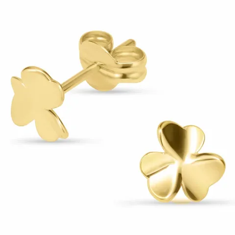 Kleinen Dreiblättriges Kleeblatt Ohrstecker in 14 Karat Gold