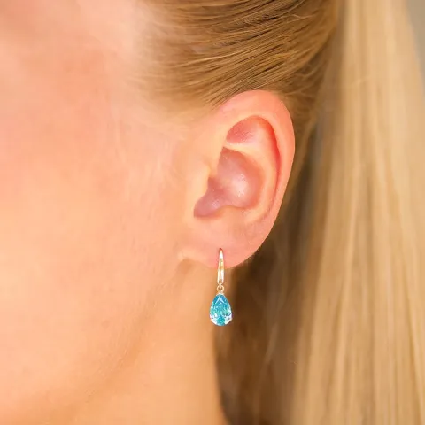 tropfenförmiger Ohrringe in 14 Karat Gold mit Topas und Zirkon - Gold Collection