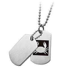 Hard Steel Krebs dogtag in Edelstahl