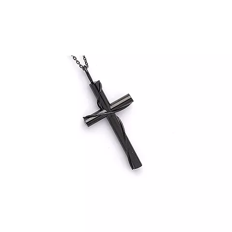 Kreuz Anhänger aus Schwarzer Stahl