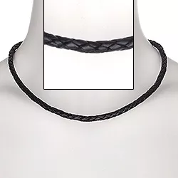 Herrenschmuck: Halskette aus Leder mit Stahl  x 5,2 mm