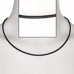 Leder Halskette aus Leder mit Stahl  x 2,8 mm
