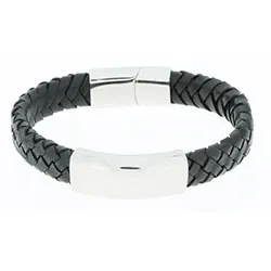 Hard Steel Armband in Leder mit Stahl