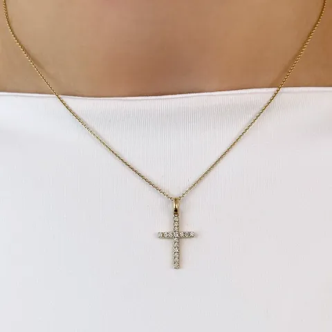 Kreuz Diamant Anhänger in 14 karat Gold 0,251 ct