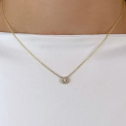 45 cm Halskette mit Anhänger aus 14 Karat Gold 0,234 ct