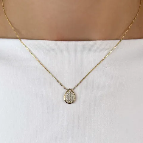 45 cm Halskette mit Anhänger aus 14 Karat Gold 0,21 ct