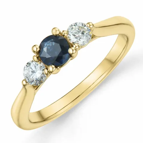 Saphir Brillantring in 14 Karat Gold 0,28 ct 0,45 ct