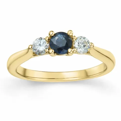 Saphir Brillantring in 14 Karat Gold 0,28 ct 0,45 ct