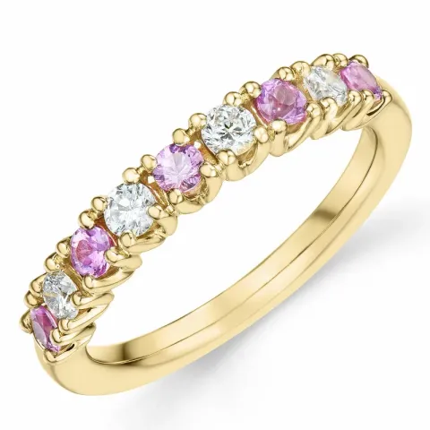 pinkfarbenem Saphir Diamantring in 14 Karat Gold 0,246 ct 0,45 ct