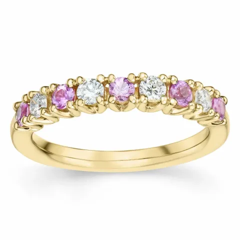 pinkfarbenem Saphir Diamantring in 14 Karat Gold 0,246 ct 0,45 ct