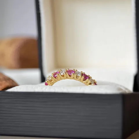 pinkfarbenem Saphir Diamantring in 14 Karat Gold 0,246 ct 0,45 ct