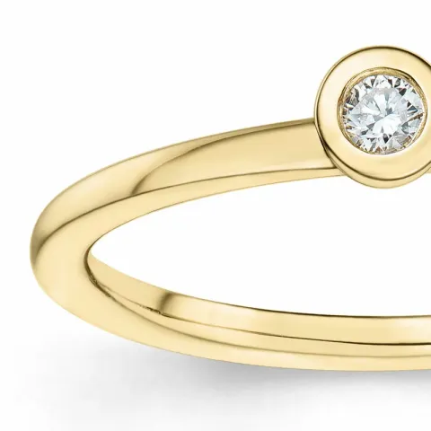 runder Diamant Solitärring in 14 Karat Gold 0,05 ct