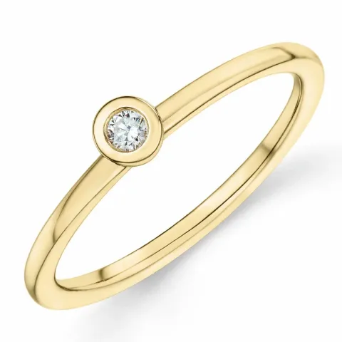 runder Diamant Solitärring in 14 Karat Gold 0,05 ct