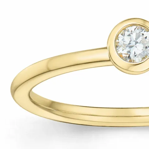 runder Diamant Solitärring in 14 Karat Gold 0,10 ct