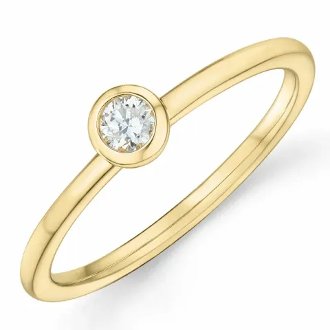 runder Diamant Solitärring in 14 Karat Gold 0,10 ct