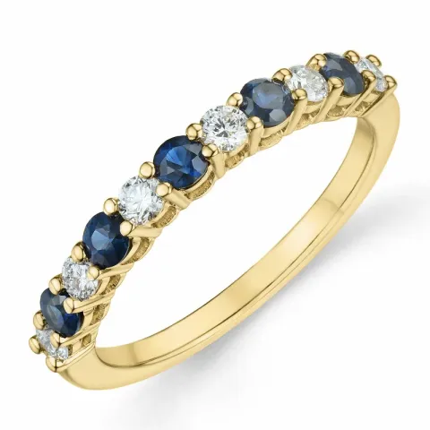 Saphir Brillantring in 14 Karat Gold 0,24 ct 0,45 ct