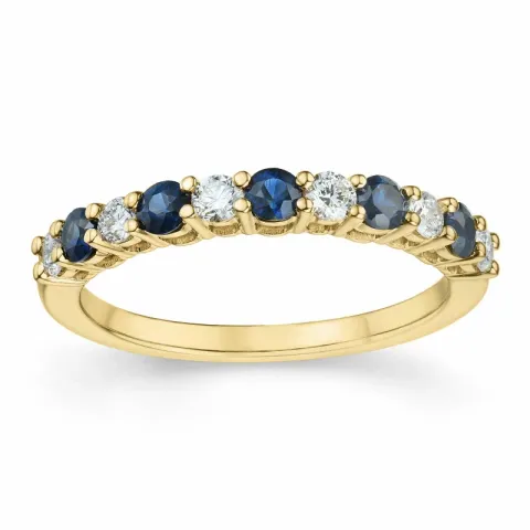 Saphir Brillantring in 14 Karat Gold 0,24 ct 0,45 ct