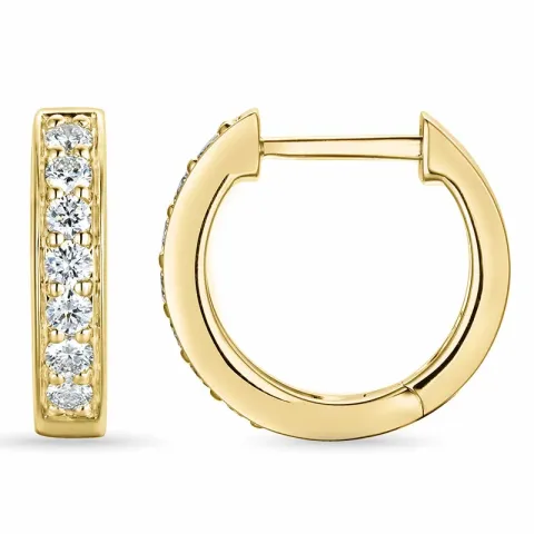 15 mm Brillant Kreole in 14 Karat Gold mit Diamant