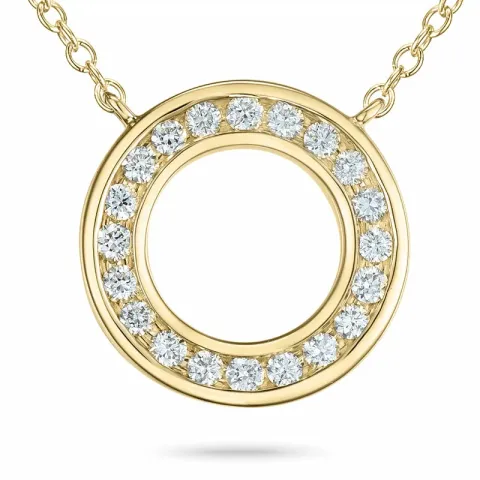 45 cm Halskette mit Anhänger aus 14 Karat Gold 0,20 ct