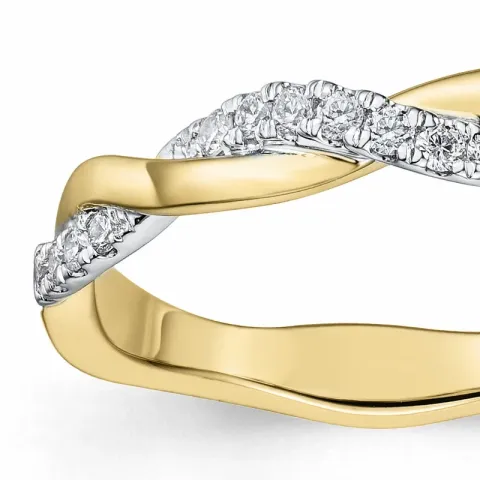 Diamant Ring in 14 Karat Gold- und Weißgold 0,15 ct