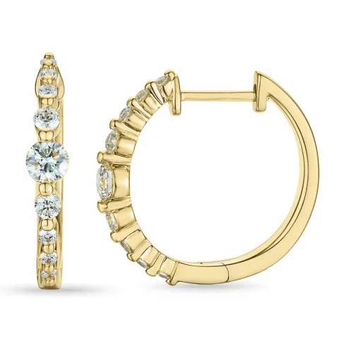 17 mm Brillant Kreole in 14 Karat Gold mit Diamant