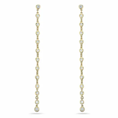 lange Brillant Ohrringe in 14 Karat Gold mit Diamant