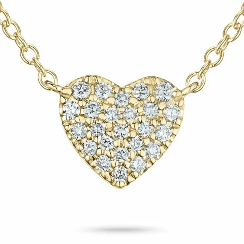 45 cm Halskette mit Herzförmiger Anhänger aus 14 Karat Gold 0,15 ct