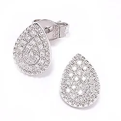 Tropfen Diamantohrringe in 14 Karat Weißgold mit Diamant