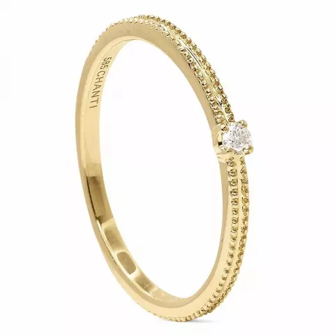 Echten Diamant Gold Ring in 14 Karat Gold 0,04 ct