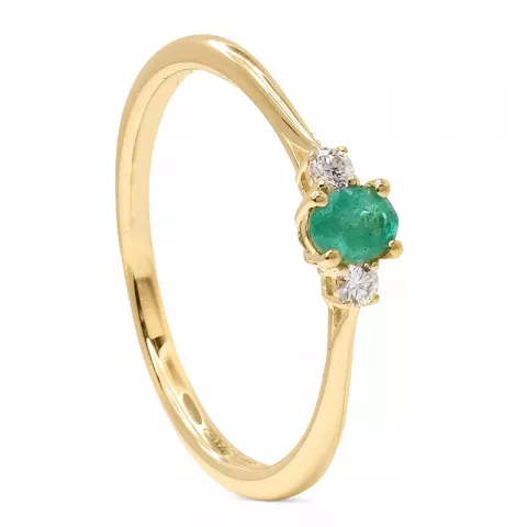 Smaragd Gold Ring in 14 Karat Gold 0,05 ct 