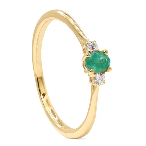 Smaragd Gold Ring in 14 Karat Gold 0,05 ct 
