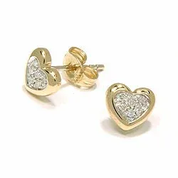 Herz Diamantohrringe in 14 Karat Gold mit Diamanten