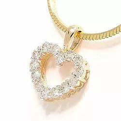 Diamant Herzförmiger Anhänger in 14 karat Gold 0,25 ct