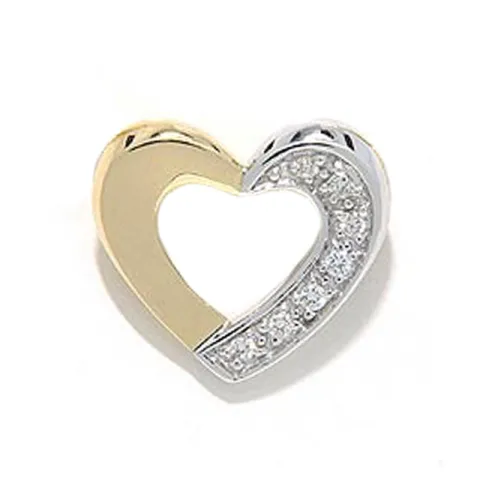 Herz Anhänger in 14 karat Gold- und Weißgold 0,05 ct