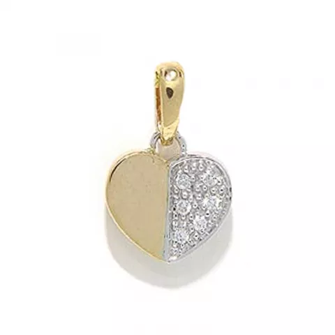 Herz Diamant Anhänger in 14 karat Gold- und Weißgold 0,04ct ct