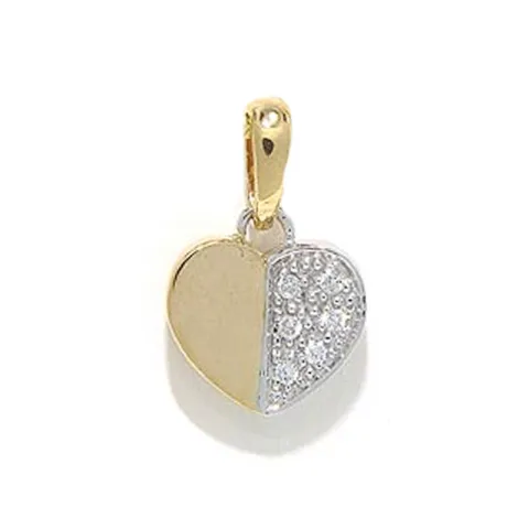 Herz Diamant Anhänger in 14 karat Gold- und Weißgold 0,04ct ct