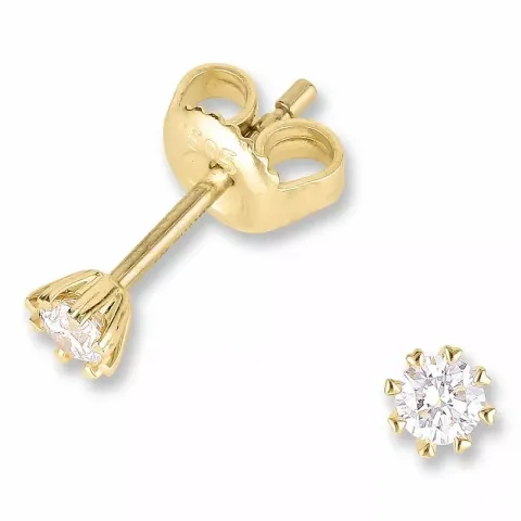 runden Brillantohrringen in 14 Karat Gold mit Diamant