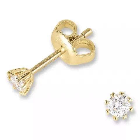 runden Brillantohrringen in 14 Karat Gold mit Diamant